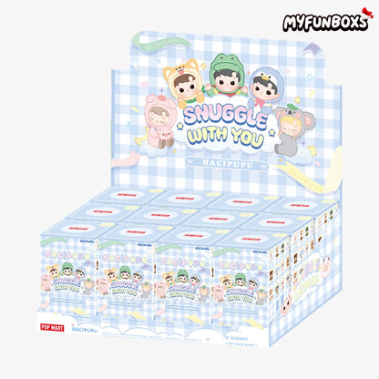 Hacipupu Snuggle With You blind box display with 12 collectible boxes
