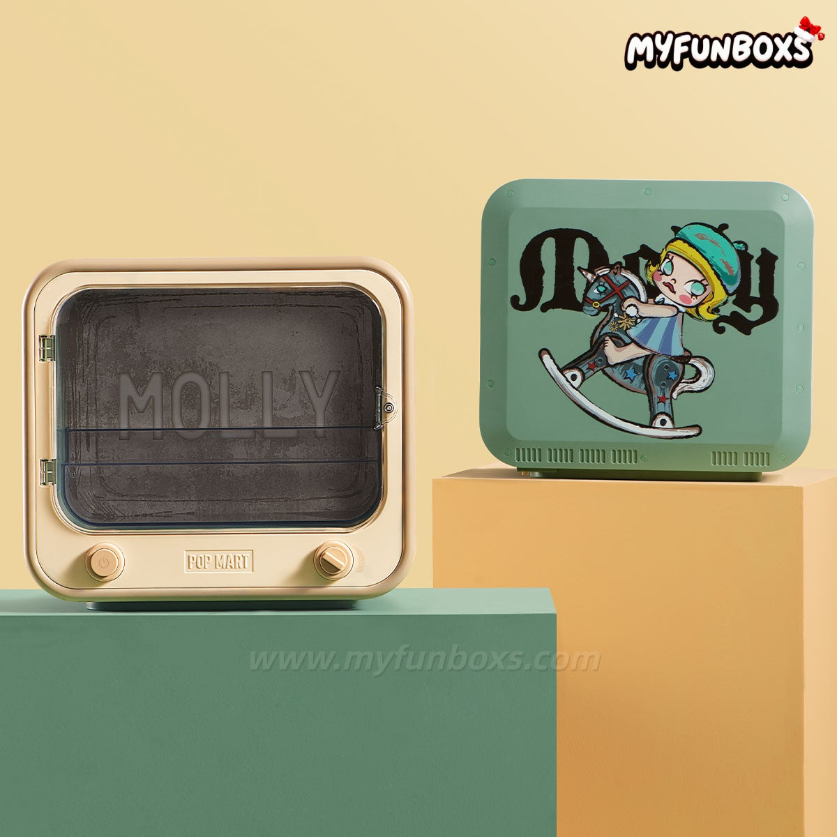 MOLLY Anniversary Statues Classical Retro Series-TV Set Luminous DisplayContai