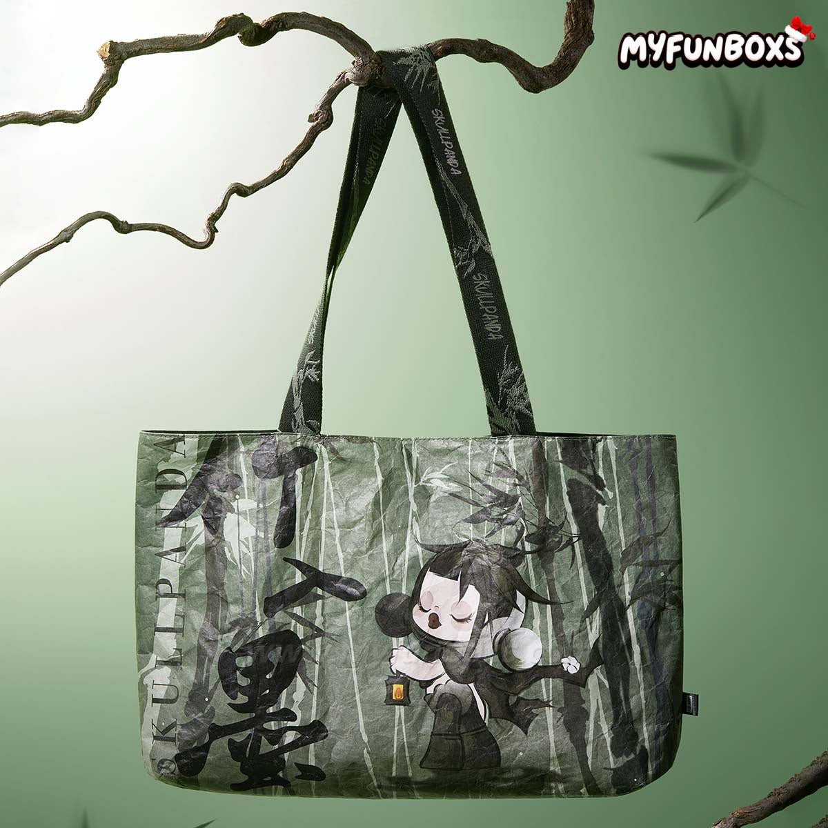SKULLPANDA The Ink Plum Blossom Series-Tote Bag