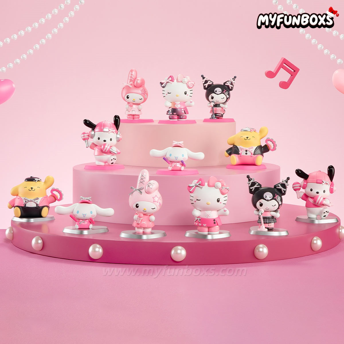 POP MART HELLO KITTY AND FRIENDS Pink Party Series Figures