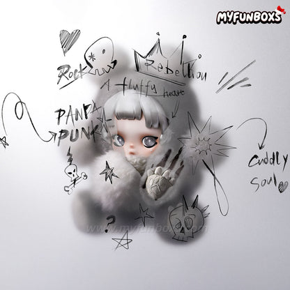 POP MART θ SKULLPANDA Punk Panda Plush Doll