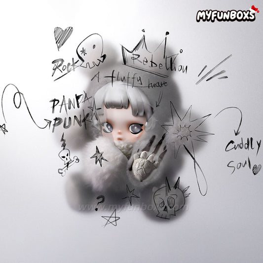 POP MART θ SKULLPANDA Punk Panda Plush Doll