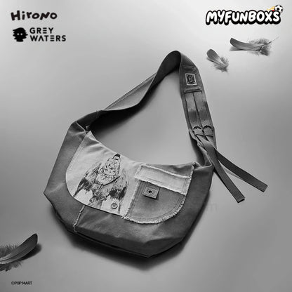 POP MART Hirono × Leah Dou 'Trapeze Artist' patchwork messenger bag