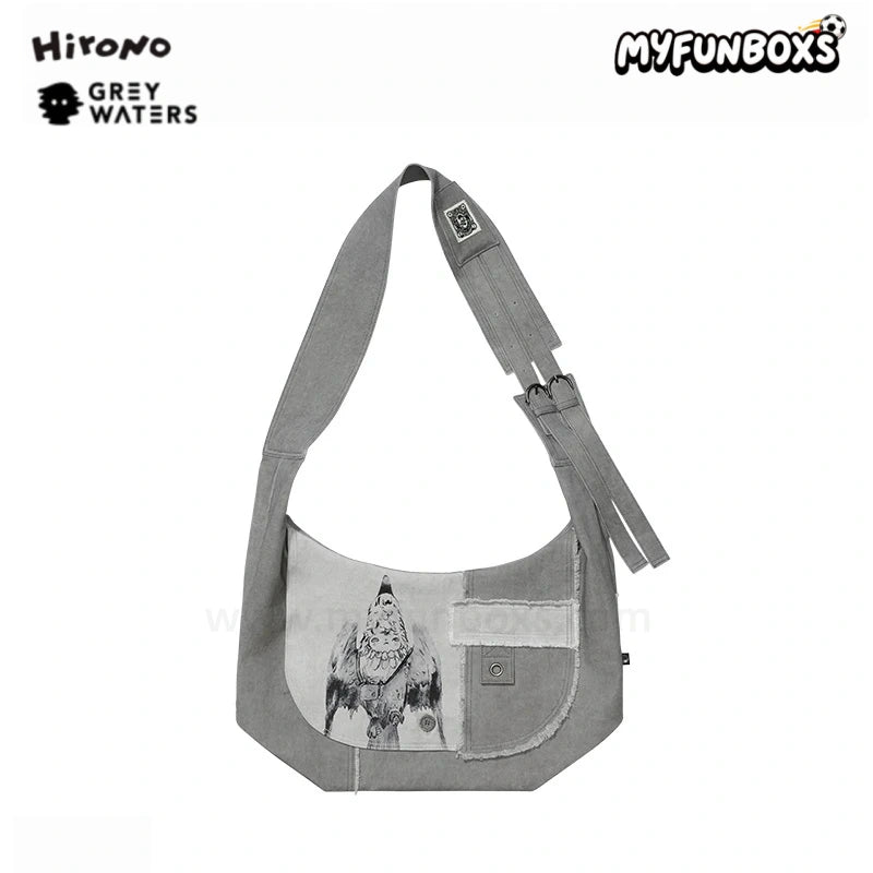 POP MART Hirono × Leah Dou 'Trapeze Artist' patchwork messenger bag