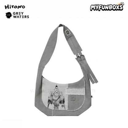 POP MART Hirono × Leah Dou 'Trapeze Artist' patchwork messenger bag