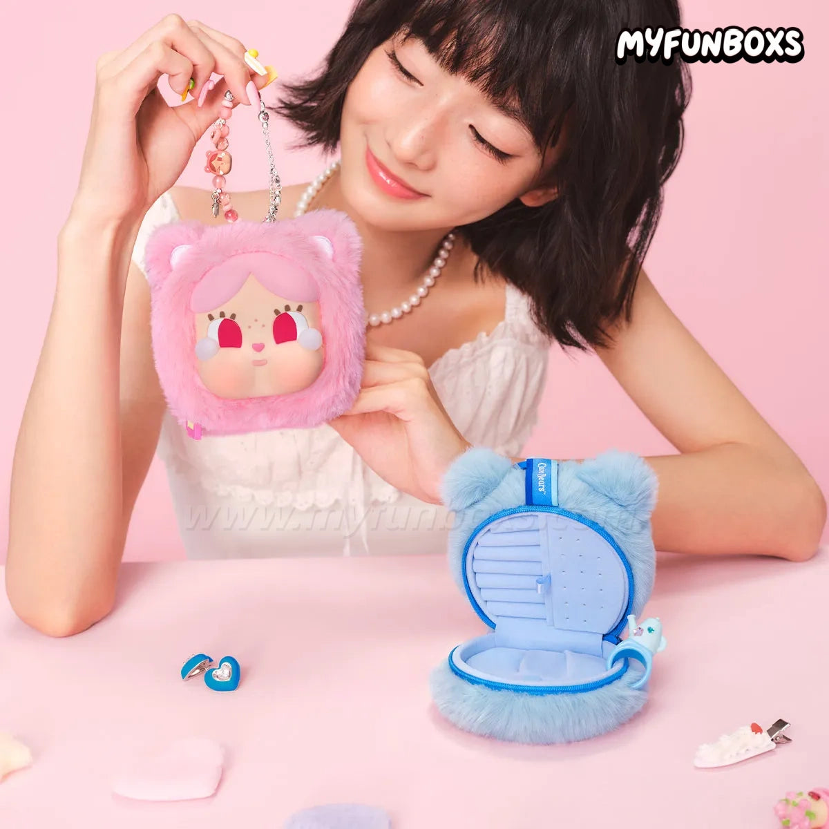 POP MART CRYBABY × Care Bears mini jewelry case blind box