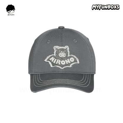 POP MART Hirono Dark Field Bat Curved Brim Hat – Grey