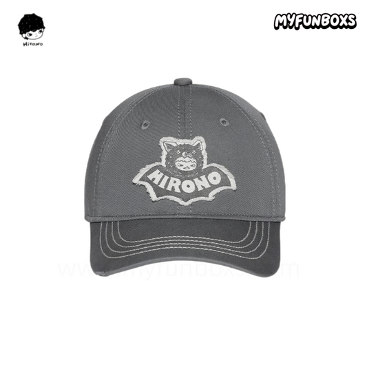 POP MART Hirono Dark Field Bat Curved Brim Hat – Grey