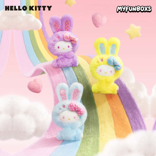 Hello Kitty Rainbow Bunny Series Plush Keychain Blind Box(PRE-ORDER)
