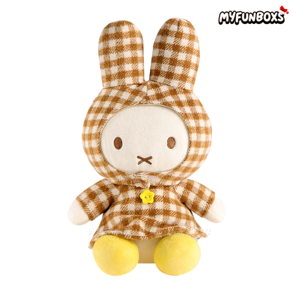 Miffy Roving Series Checkered Jumper Plush Toy Miffy Checkered Shawl Plush Toy (25cm)