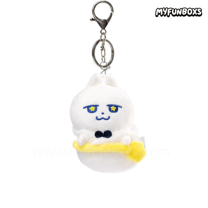 Necktie Cat Halloween Ghost Plush Keychain