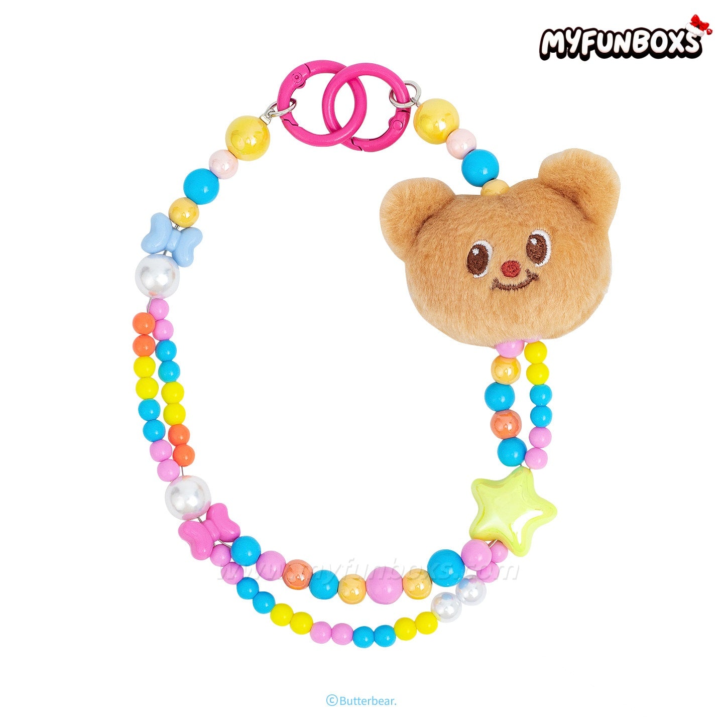 Butterbear Rainbow Plush Keychain