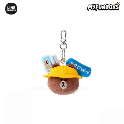 LINE FRIENDS Brown 15th Anniversary Plush Keychain – Soft Collectible
