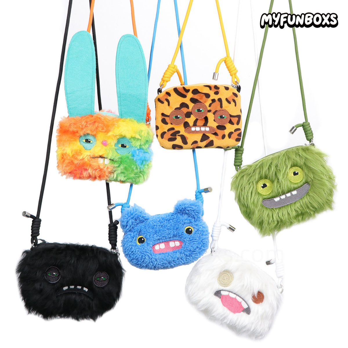 Funny Ugly Monster Embroidered Coin Purse Crossbody Bag
