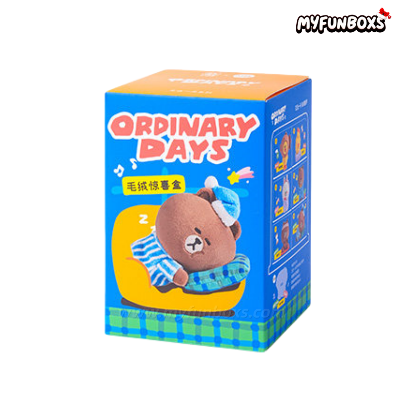 LINE FRIENDS Brown Ordinary Days Plush Keychain Blind Box