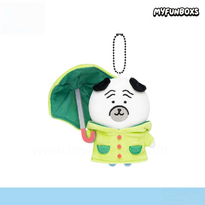 Joke Bear and Friends “It's Raining” Umbrella Pug Plush Keychain