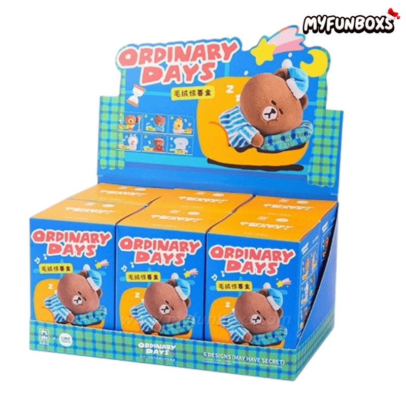 LINE FRIENDS Brown Ordinary Days Plush Keychain Blind Box