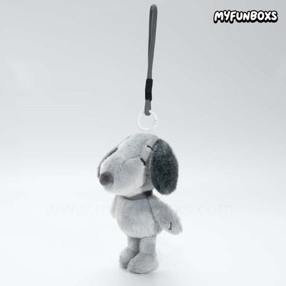 Snoopy Grey Tone Diary Series Plush Keychain