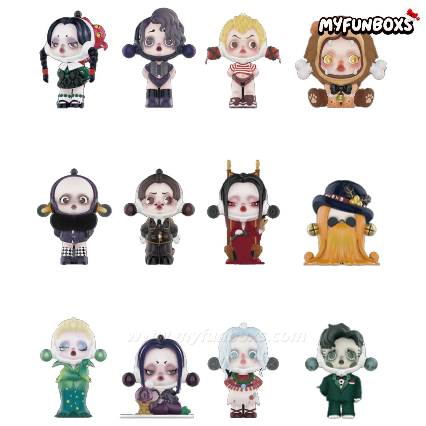 POP MART SKULLPANDA × The Addams Family Series Figure Blind Box (Whole Set Opened)