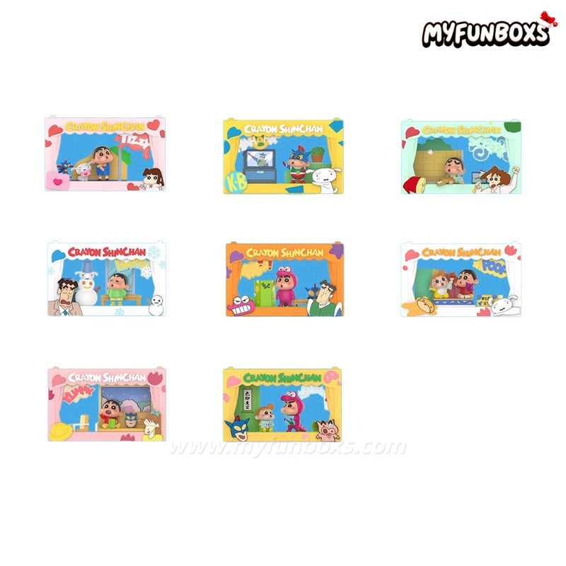 POP MART Crayon Shin-chan Life Theatre Series Scene Figure Blind Box (Whole Set Opened)
