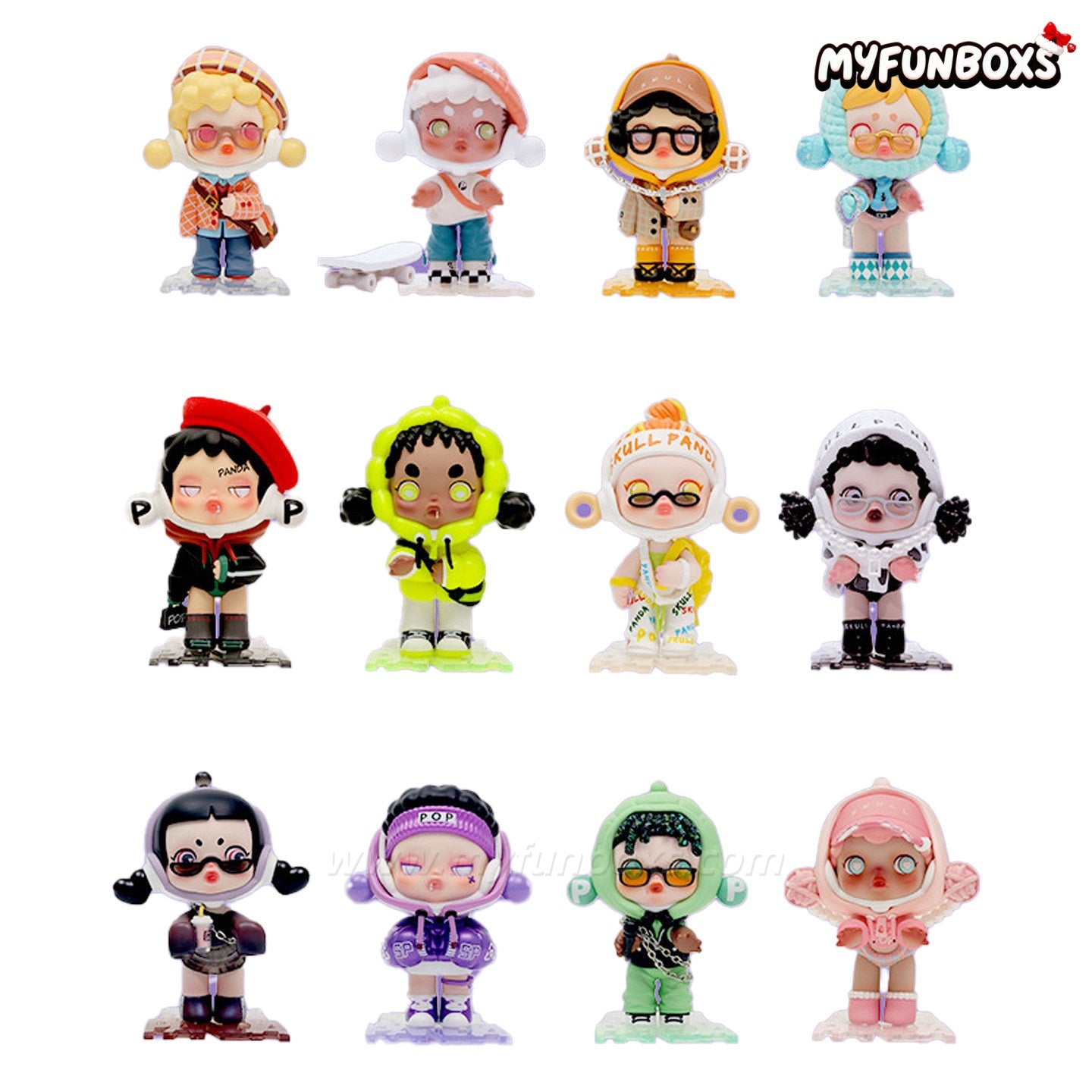 POP MART SKULLPANDA Bear Cat Fever Series Figure Blind Box (Whole Set Opened)
