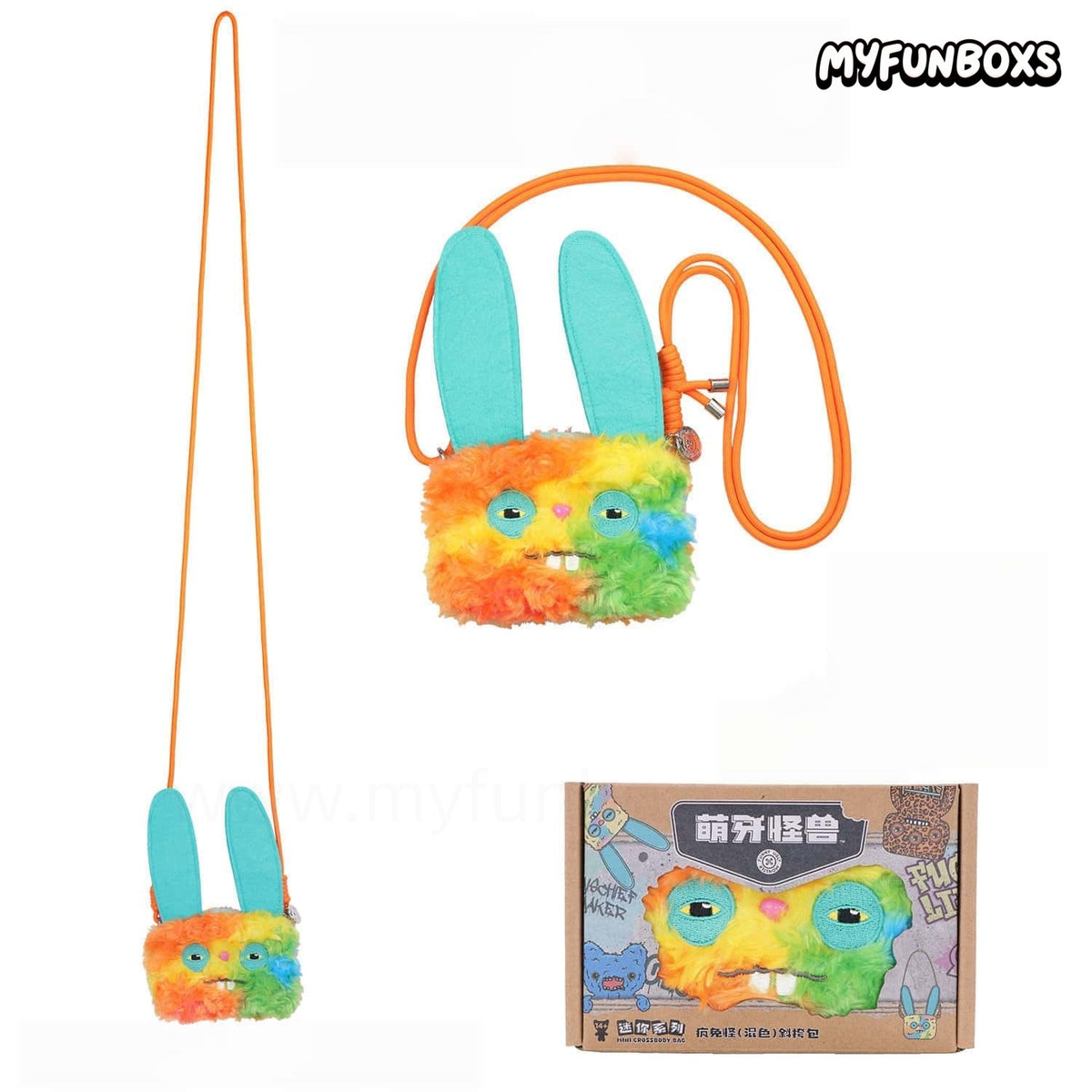 Funny Ugly Monster Embroidered Coin Purse Crossbody Bag
