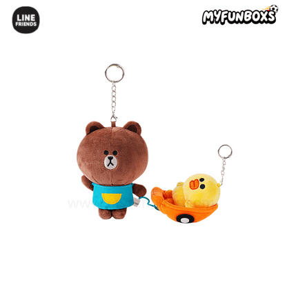 LINE FRIENDS Brown 15th Anniversary Plush Keychain – Soft Collectible