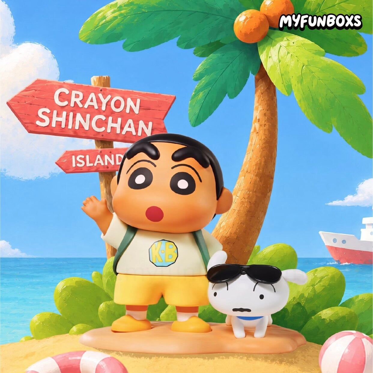 Crayon Shinchan Tropical Island Holiday Series figure blind box