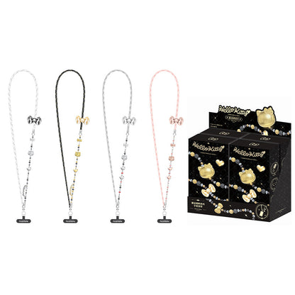Hello Kitty Gold Glitter Phone Charms – Phone Strap, Mini Charm & Shoulder Lanyard