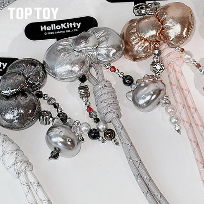 Hello Kitty Gold Glitter Phone Charms – Phone Strap, Mini Charm & Shoulder Lanyard