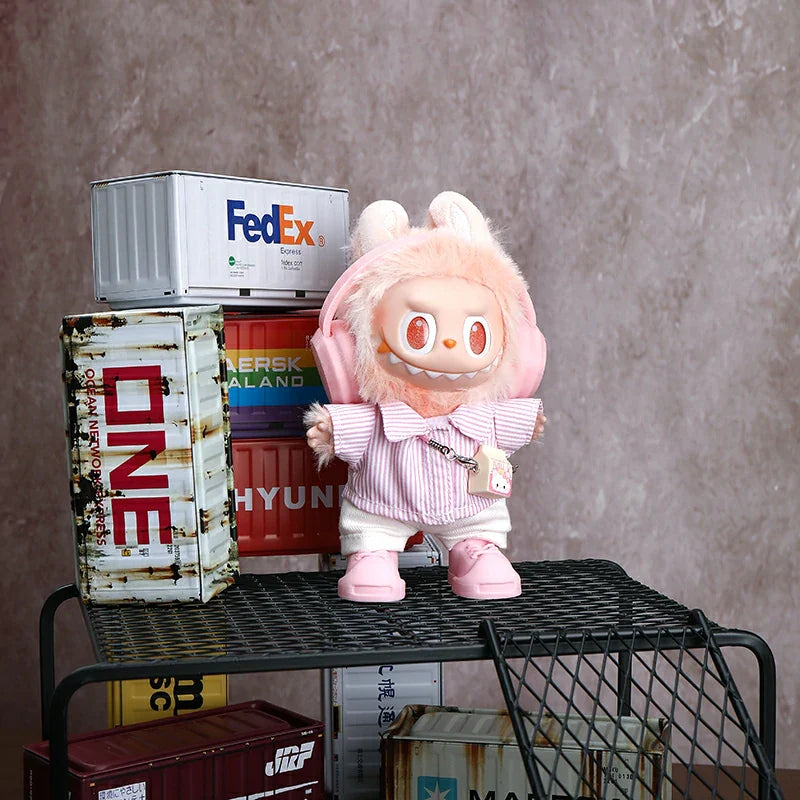 Labubu Doll Clothes - Pink Shirt Set