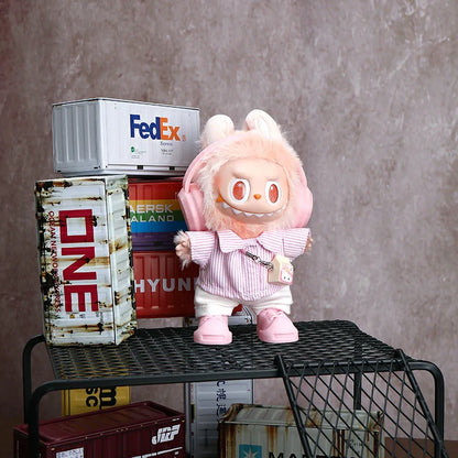 Labubu Doll Clothes - Pink Shirt Set