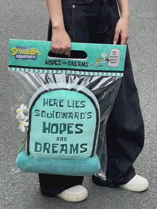 SpongeBob SquarePants Here Lies Squidward‘s Hopes and Dreams Plush Pillow
