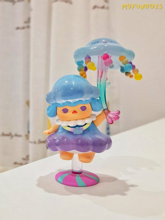 Pop Mart blind box, Pucky jellyfish umbrella, unboxing and unpacking, the box card is all there, flawless