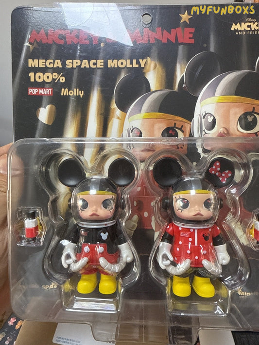 Pop Mart Molly  Mickey and Minnie Mouse set, 100% brand new, unopened, with hanging tags