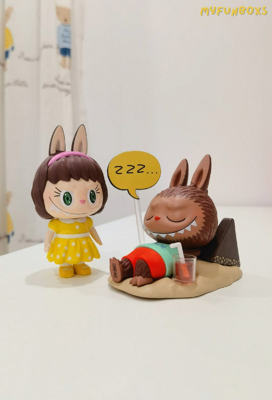 Pop Mart blind box Labubu Sweet Retro Series Triangle Chocolate Doll, with box and card, unboxed