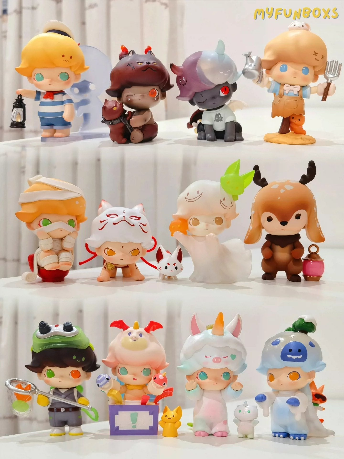 Pop Mart dimoo "No Sleep Tonight" series, 12 basic items (whole set opened)